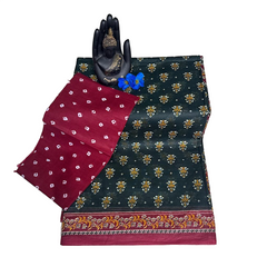 Vrinda Floral Green Saree