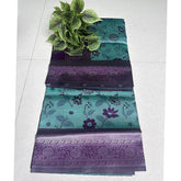 Ocean blue Floral pattu Saree