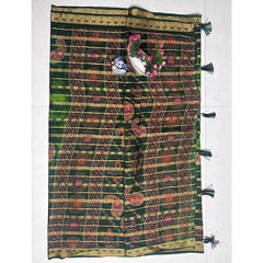 Green Aura Traditional Cotton Saree.