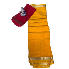 Mustard Yellow Silk Saree.