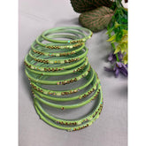 Pistachio Glow Crystal Bangles