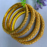 Golden Pearl Weave Bangle Set