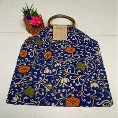 Azure Bloom Handcrafted Tote