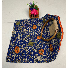 Azure Bloom Handcrafted Tote