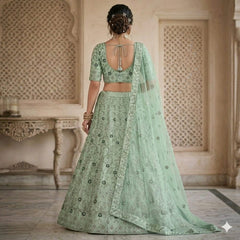 Aqua Noor Royale Net Lehenga Set