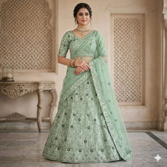 Aqua Noor Royale Net Lehenga Set