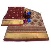 Chaniya Printing Floral Kalamkari pure cotton saree.