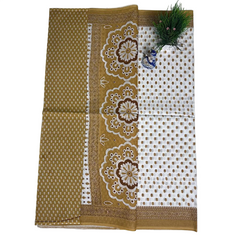 Brown Floral Traditional Cotton Saree.