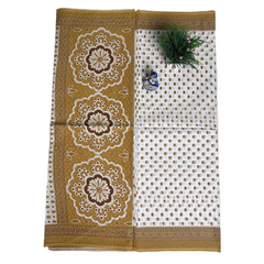 Brown Floral Traditional Cotton Saree.