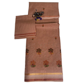 Rangde Maroon Ethinc Cotton Saree.