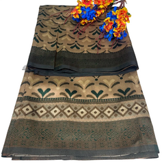 Earthy Aura Lenin Blend Saree.