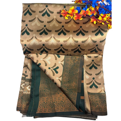 Earthy Aura Lenin Blend Saree.