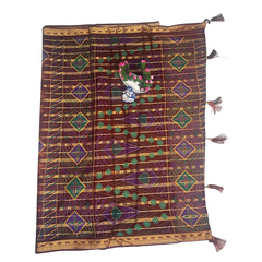 Zari Orange Brown Classic Cotton Saree.