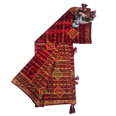 Maroon Majestic Cotton Saree.