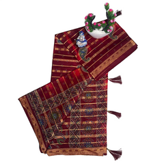 Ruby Paisley Flourish Cotton Saree.