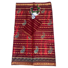 Ruby Paisley Flourish Cotton Saree.