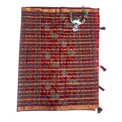 Ruby Paisley Flourish Cotton Saree.