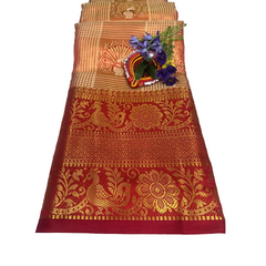 Zari Garden Sunset Pattu Saree.