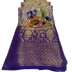 Blue Zariya Pattu Saree