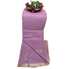 Lavender Malimala Cotton Saree.