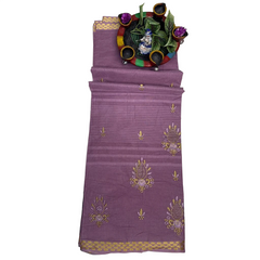 Lavender Malimala Cotton Saree.