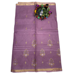 Lavender Malimala Cotton Saree.