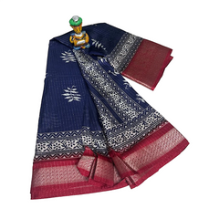 Indigo Blue Grace Floral Saree