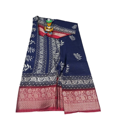 Indigo Blue Grace Floral Saree
