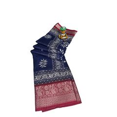 Indigo Blue Grace Floral Saree