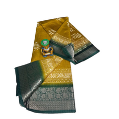 Golden Azure Leaf Fancy Saree.