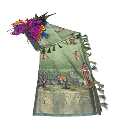 Soft sage green Saree