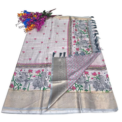 Lotus Printed Saree