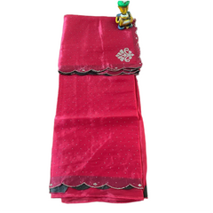Gulnar Sitara Silver Dotted Butti work Saree.