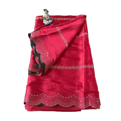 Zarkan Stone Work Border Saree.