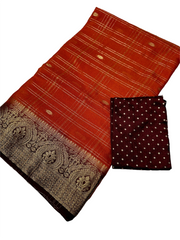 Sindhoora Rekha Kanjeevaram Saree.