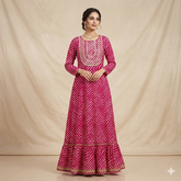 Leheriya Printed Long Frock