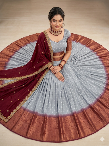 Neelam Maroon Grace Lehenga Set
