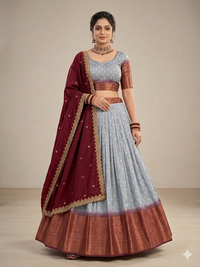 Neelam Maroon Grace Lehenga Set