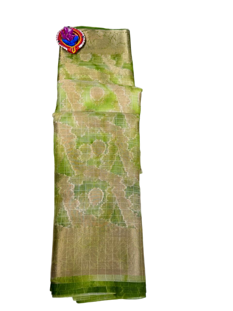 FANCY TISSUE GOLDEN ZARI SAREE