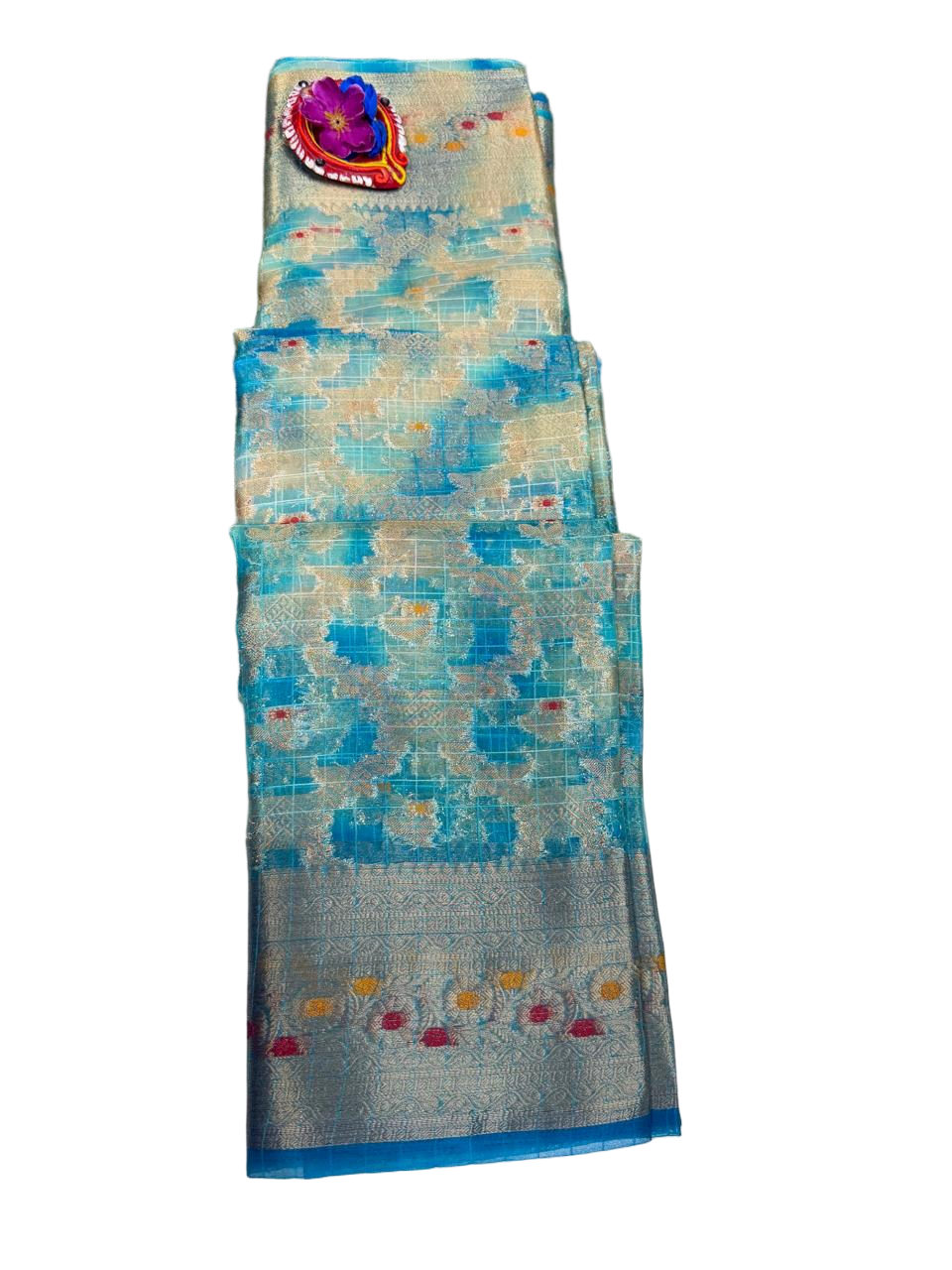 FANCY TISSUE GOLDEN ZARI SAREE