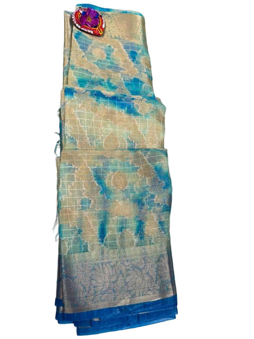 FANCY TISSUE GOLDEN ZARI SAREE