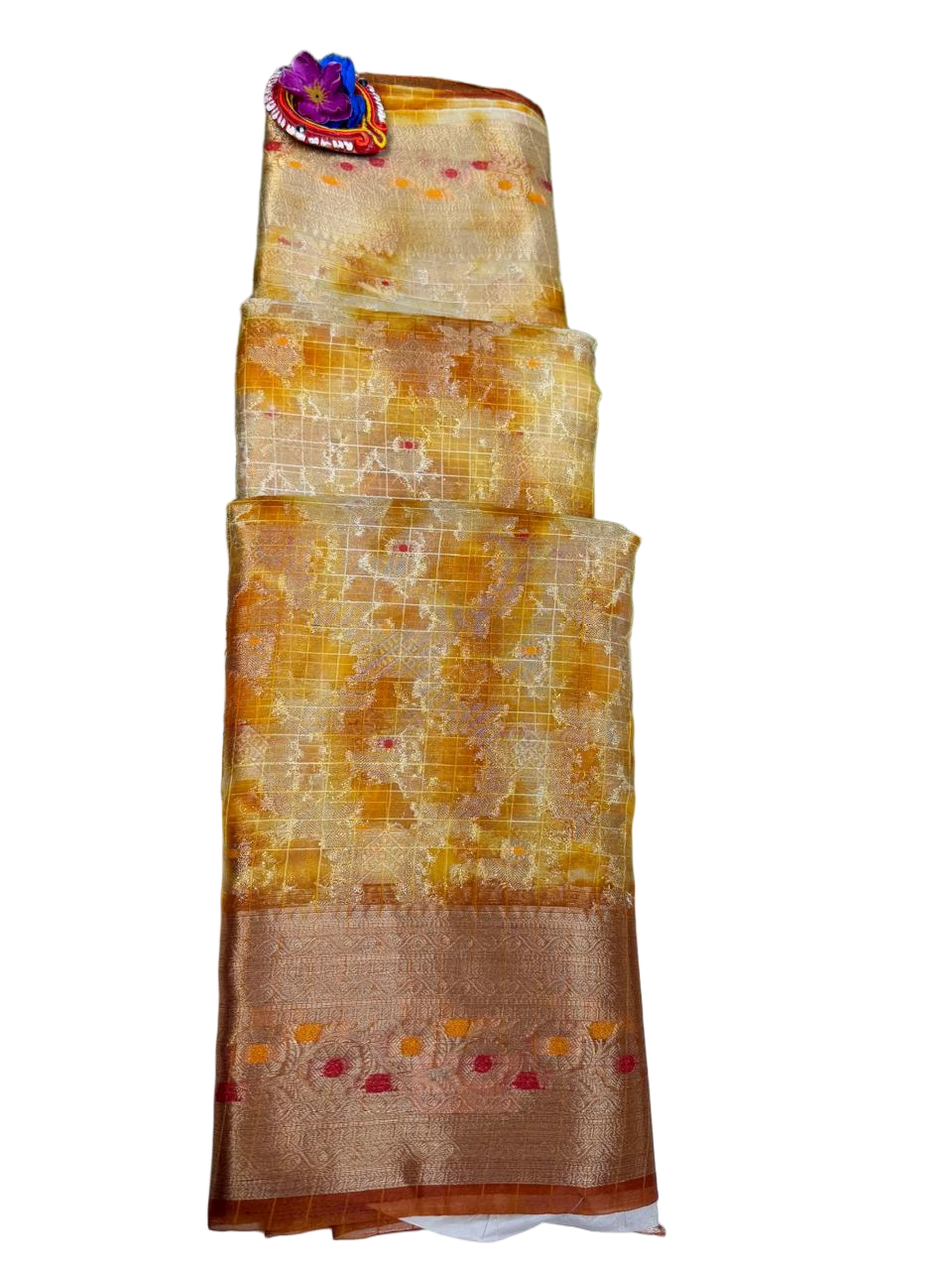 FANCY TISSUE GOLDEN ZARI SAREE