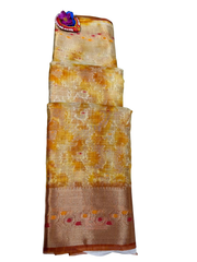 FANCY TISSUE GOLDEN ZARI SAREE