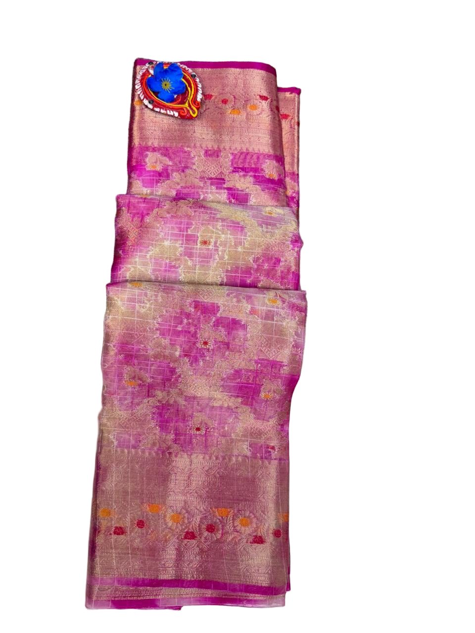 FANCY TISSUE GOLDEN ZARI SAREE