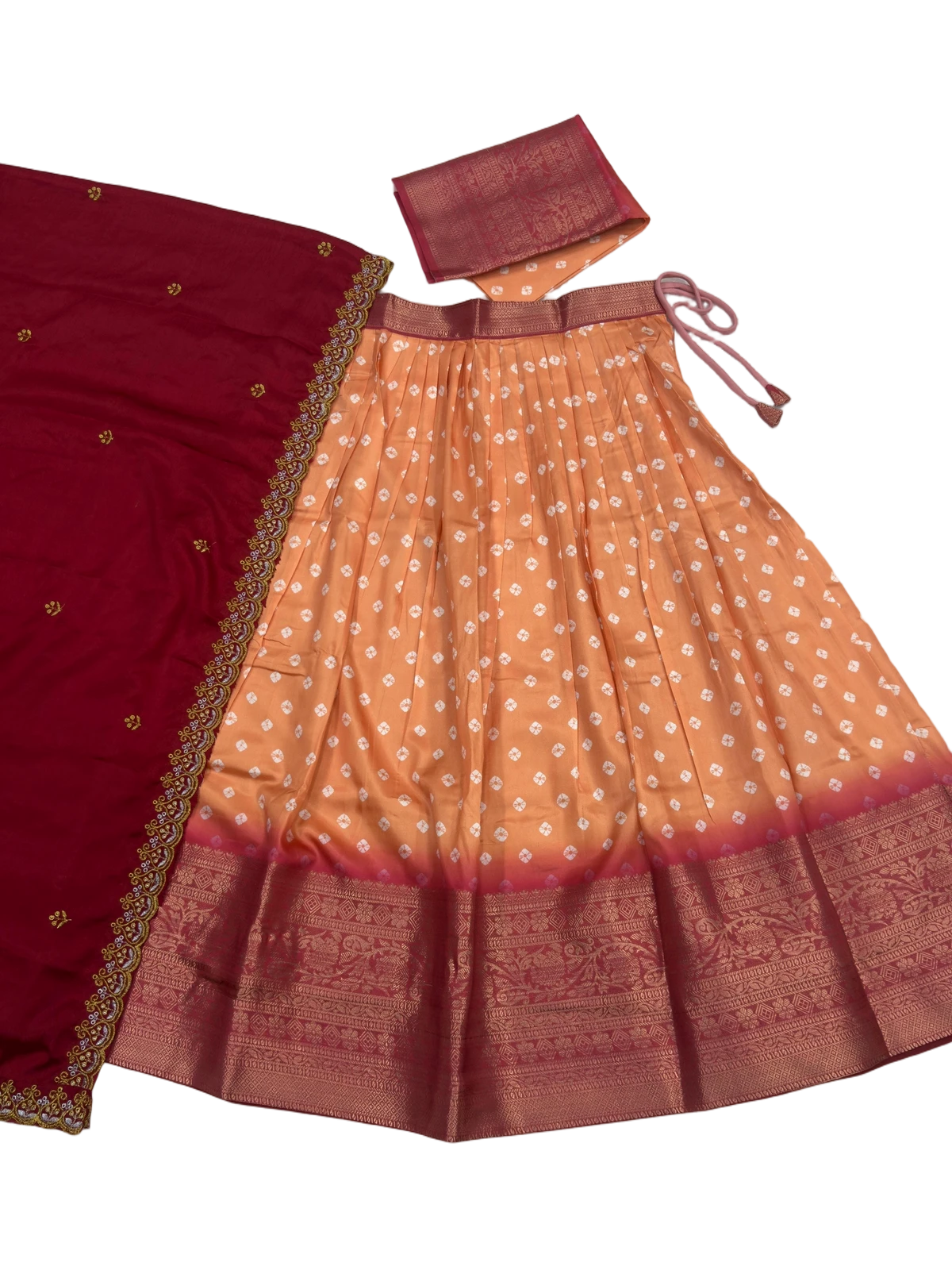 TRADITIONAL SOUTH INDIAN LEHENGA ( HALF SAREE)