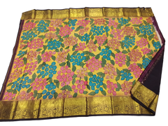 KANCHI PATTU PEN KALAMKARI SAREE WITH KANCHI BORDER