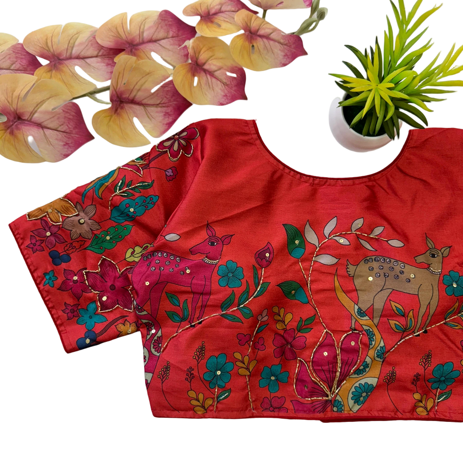 PURE SILK HANDPRINTED BLOUSE