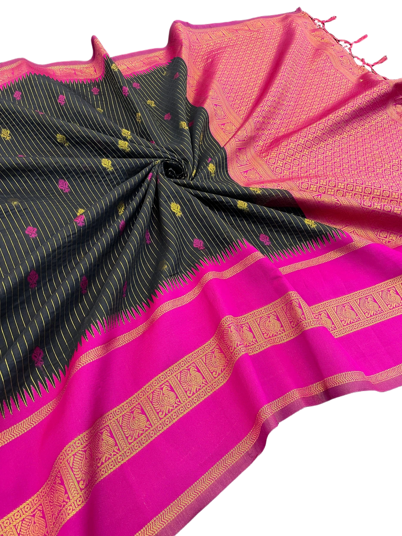 KALYANI COTTON  WITH  GOLD ZARI SILK SAREE