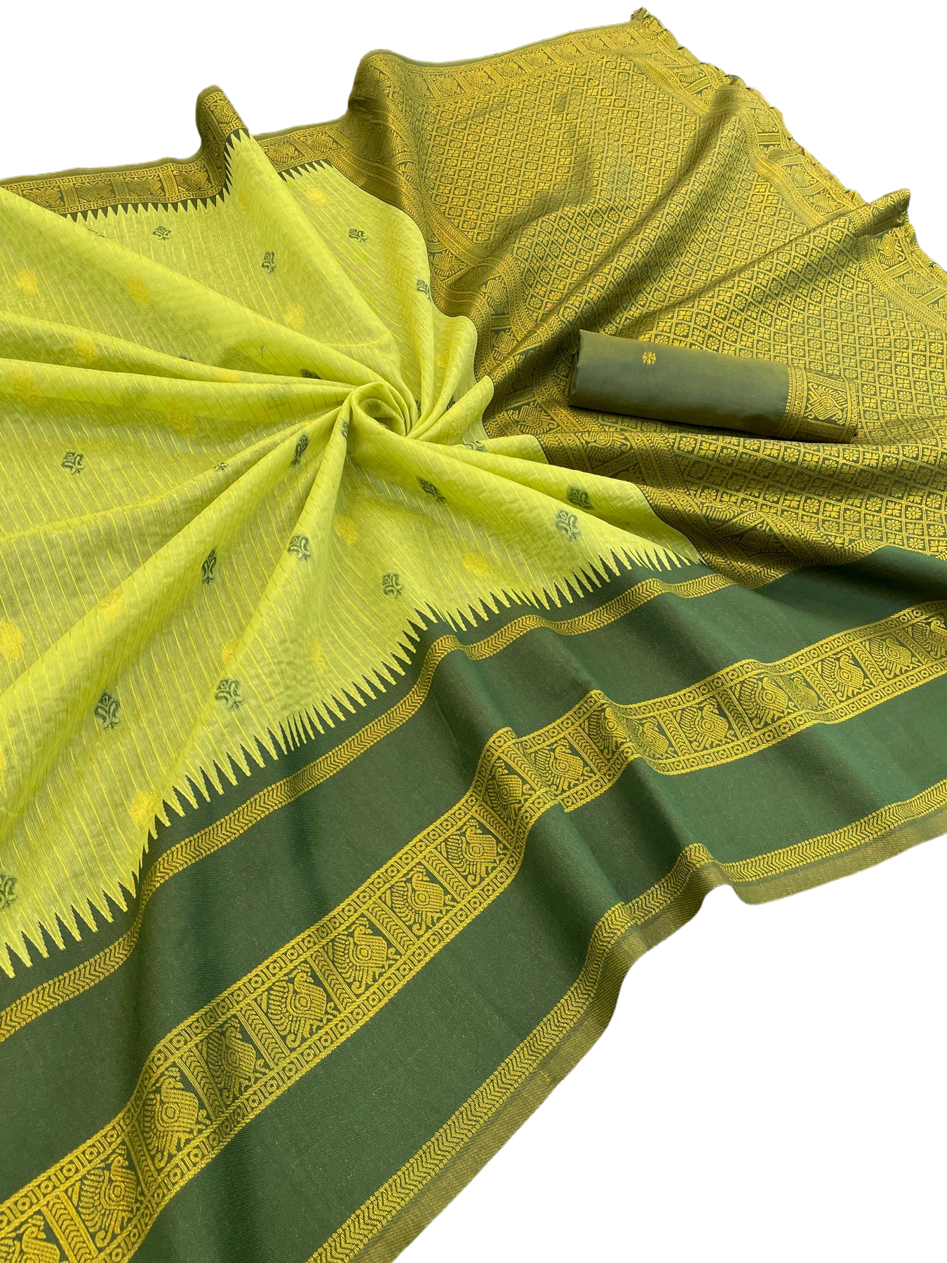 KALYANI COTTON  WITH  GOLD ZARI SILK SAREE