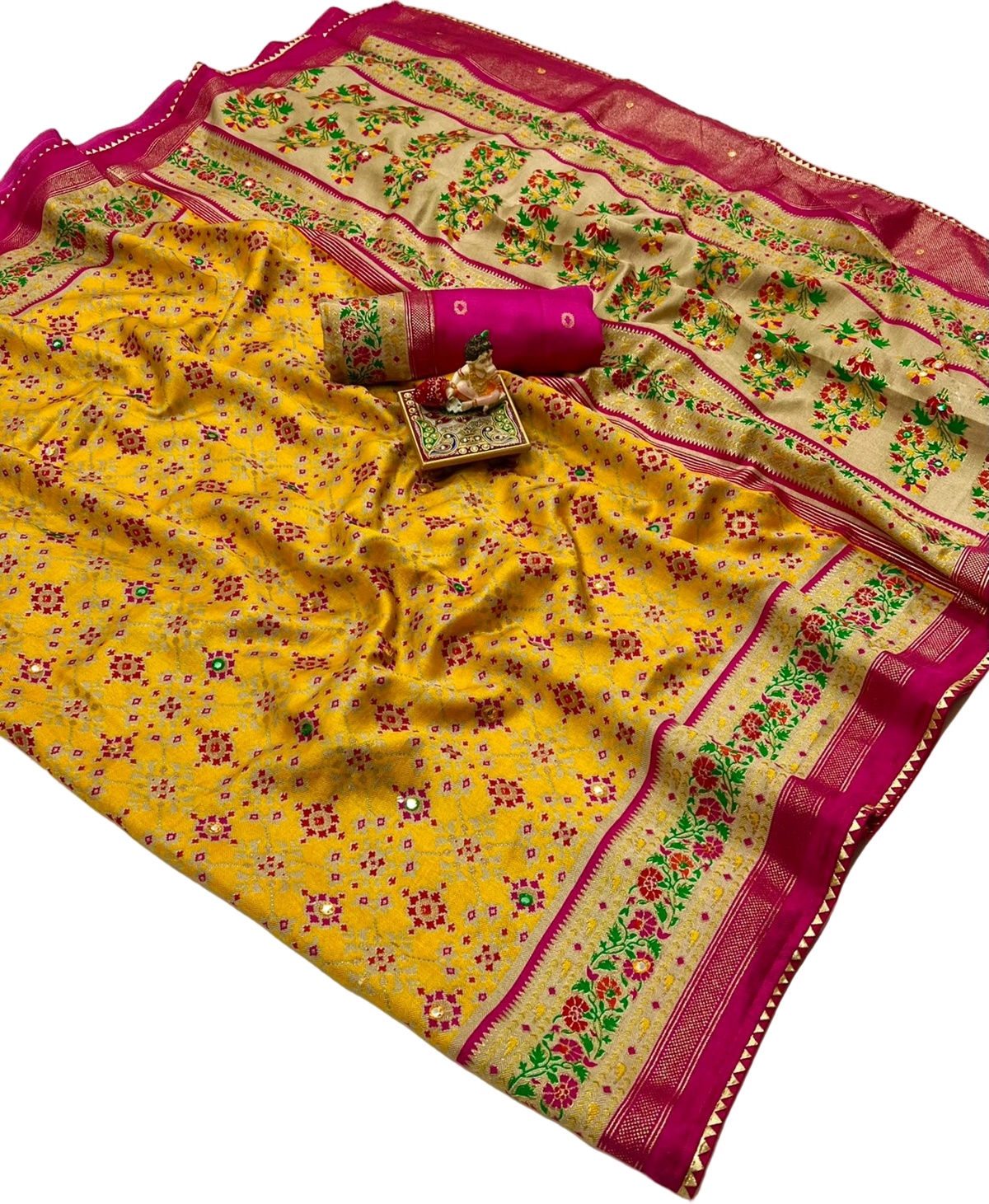 SOFT PASHMINA SILK PRINTED SAREE
